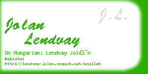 jolan lendvay business card